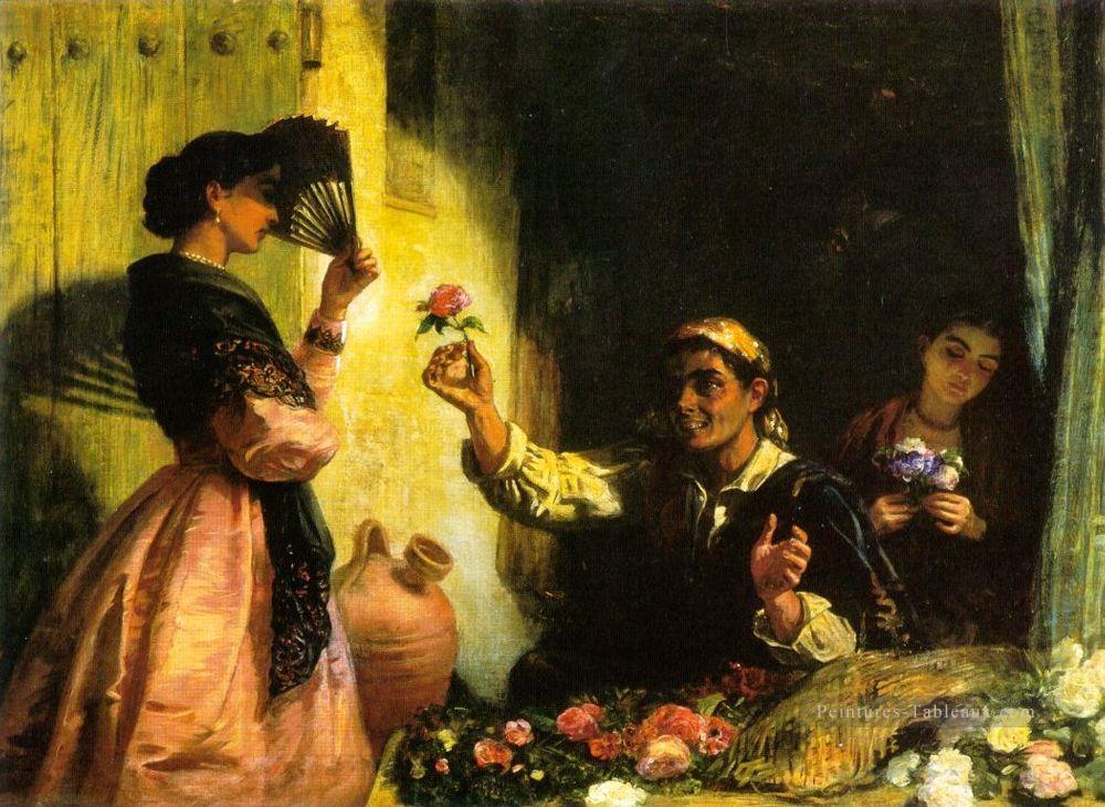Un espagnol Fleur Vendeur Edwin Long Peintures à l'huile